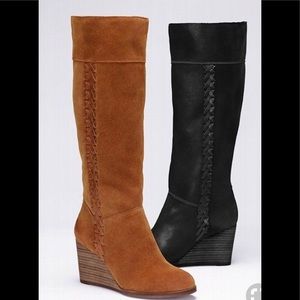 BLACK Lucky wedge high boots